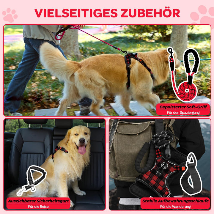 FURRYFECTION Anti Zug Hundegeschirr, Brustgeschirr kleine Hunde Sicherheitsgeschirr Welpen, Antizugg