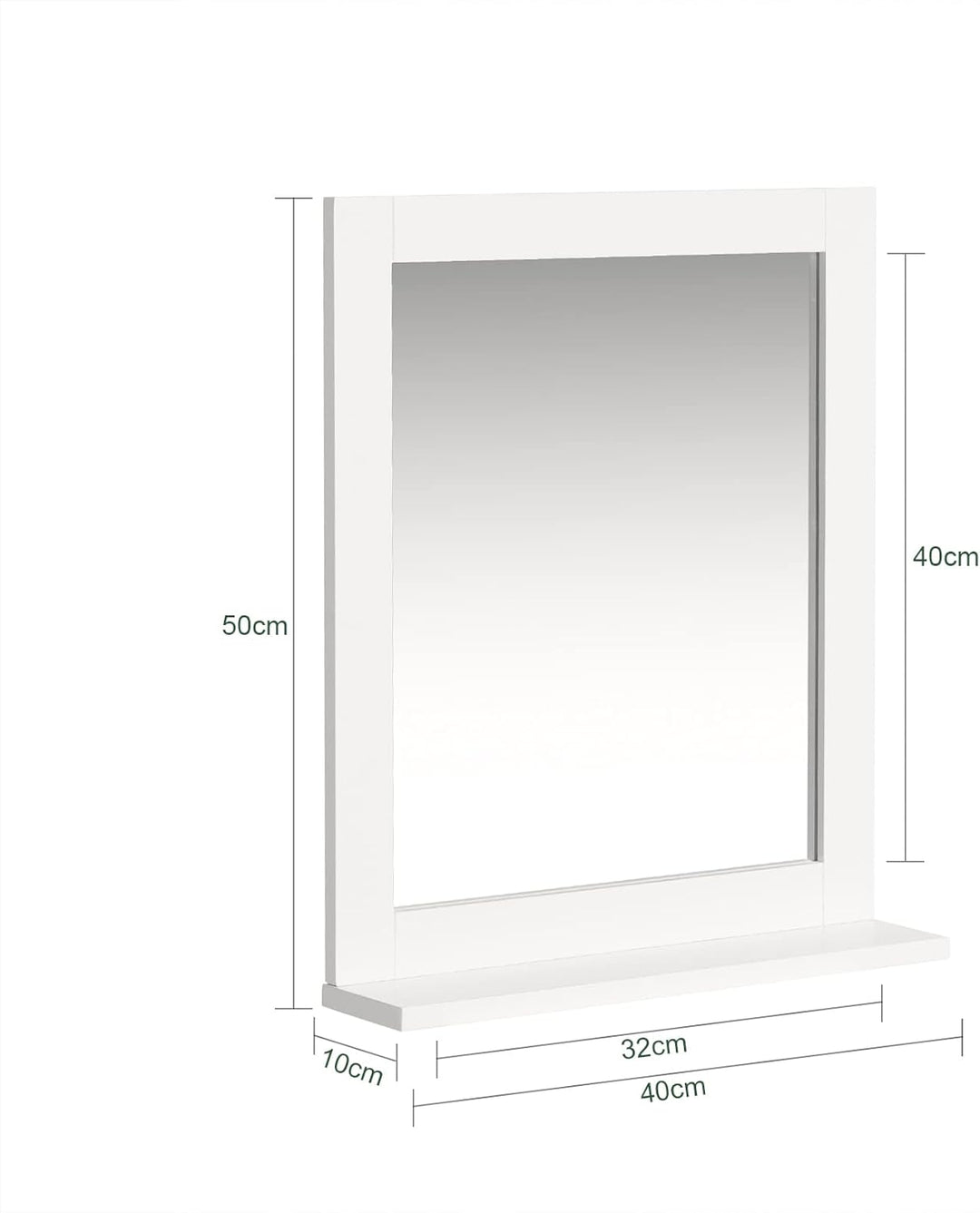 SoBuy® FRG129-W Spiegel Wandspiegel Badspiegel mit Ablage weiss BHT: