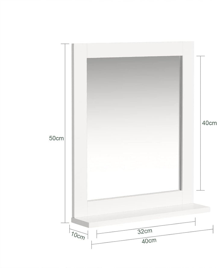 SoBuy® FRG129-W Spiegel Wandspiegel Badspiegel mit Ablage weiss BHT: