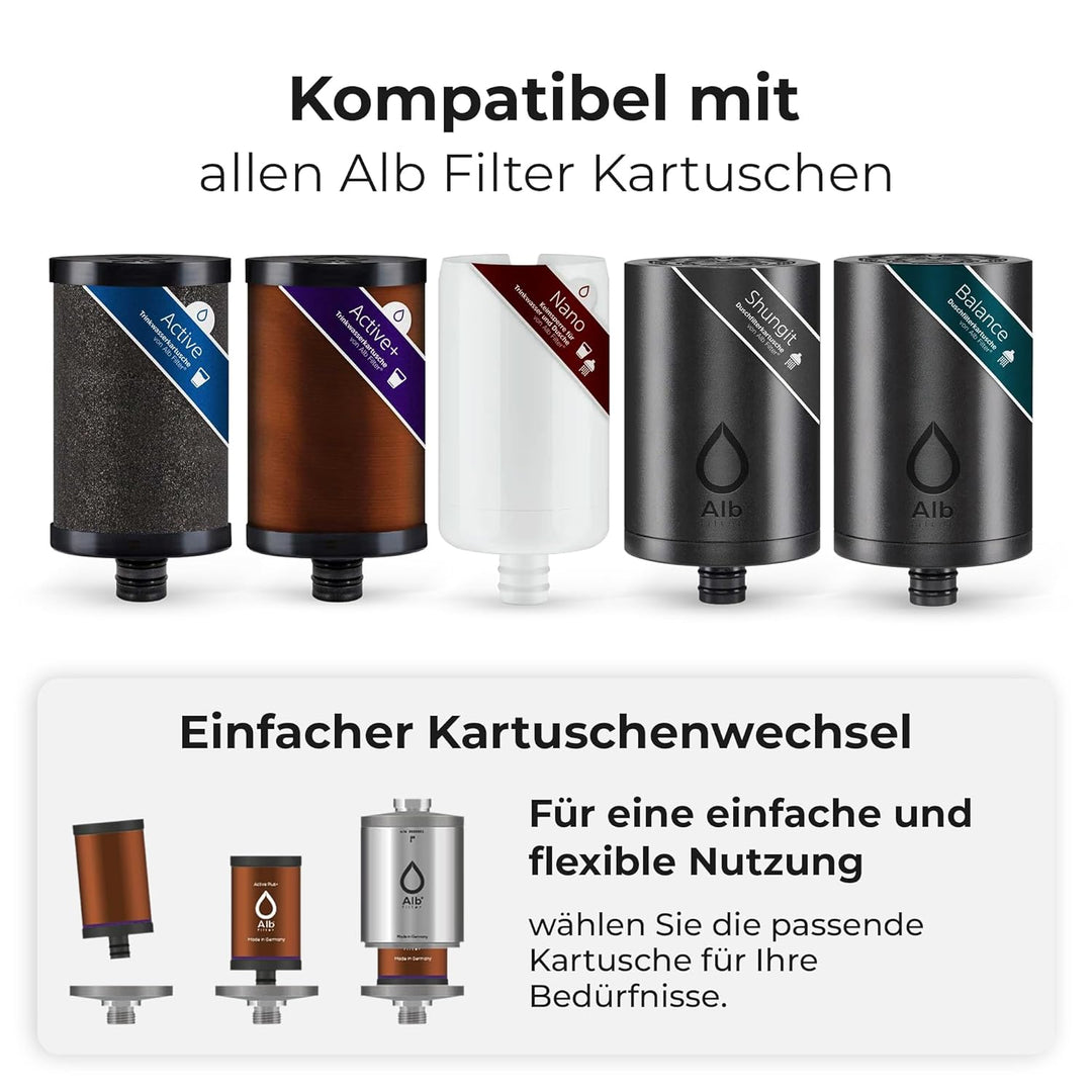 Alb Filter UNTERTISCH ACTIVE PLUS Wasserfilter Küche Edelstahl Natur | Gegen Schadstoffe &amp; Kalk, Kei