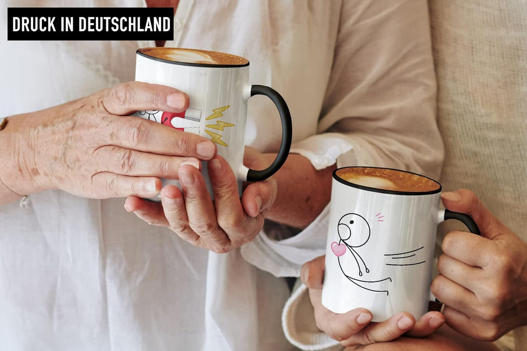 Trendation - Partnertassen Tassen Set Geschenk Sie und Ihn Liebe Valentinstag Kaffeetassen Lustig Fr
