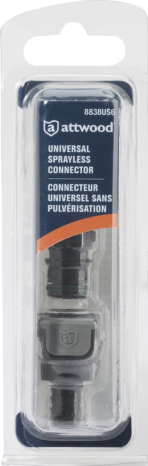 attwood 8838US6 Universal Male and Female Sprayless Connector with Thread Sealant
