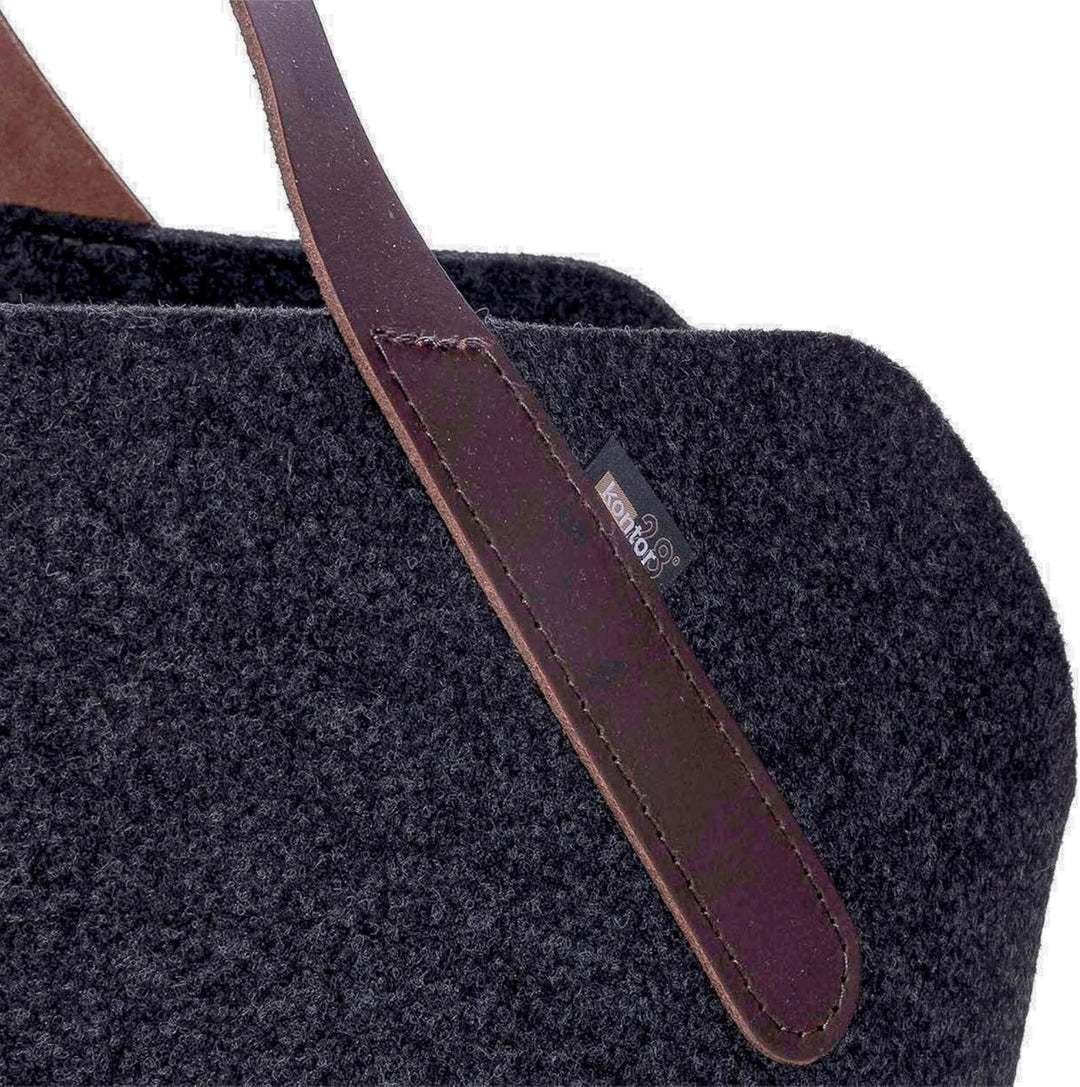 kontor28® - Kaminholzkorb aus Premium Filz 100% MADE IN GERMANY | Brennholzkorb Füllvolumen 65 L mit