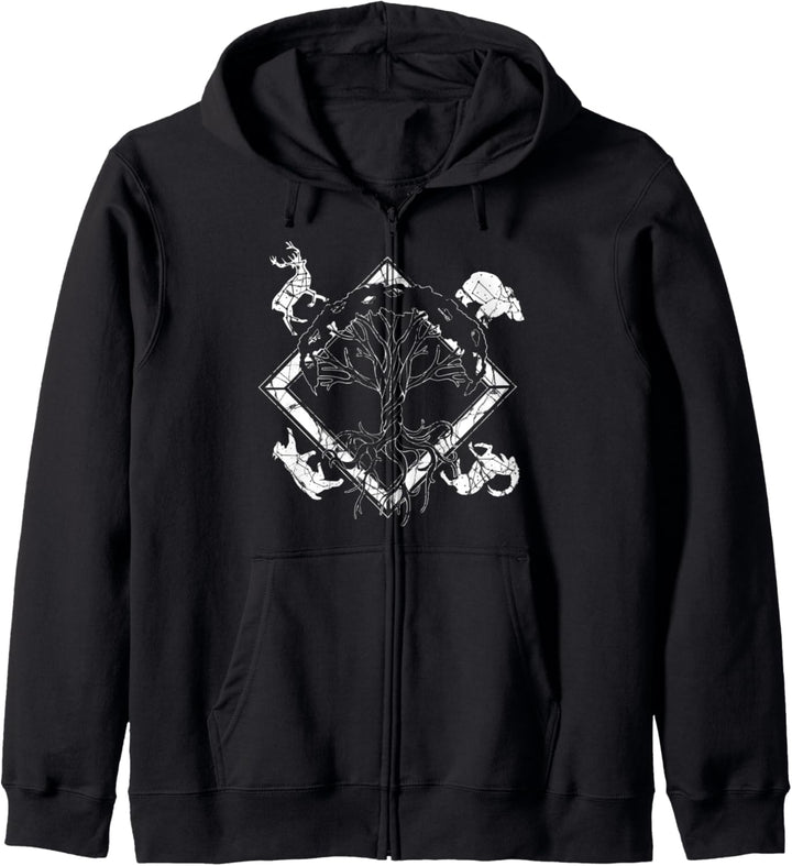 Geschenk Nordische Mythologie Walhalla Lebensbaum Kapuzenjacke