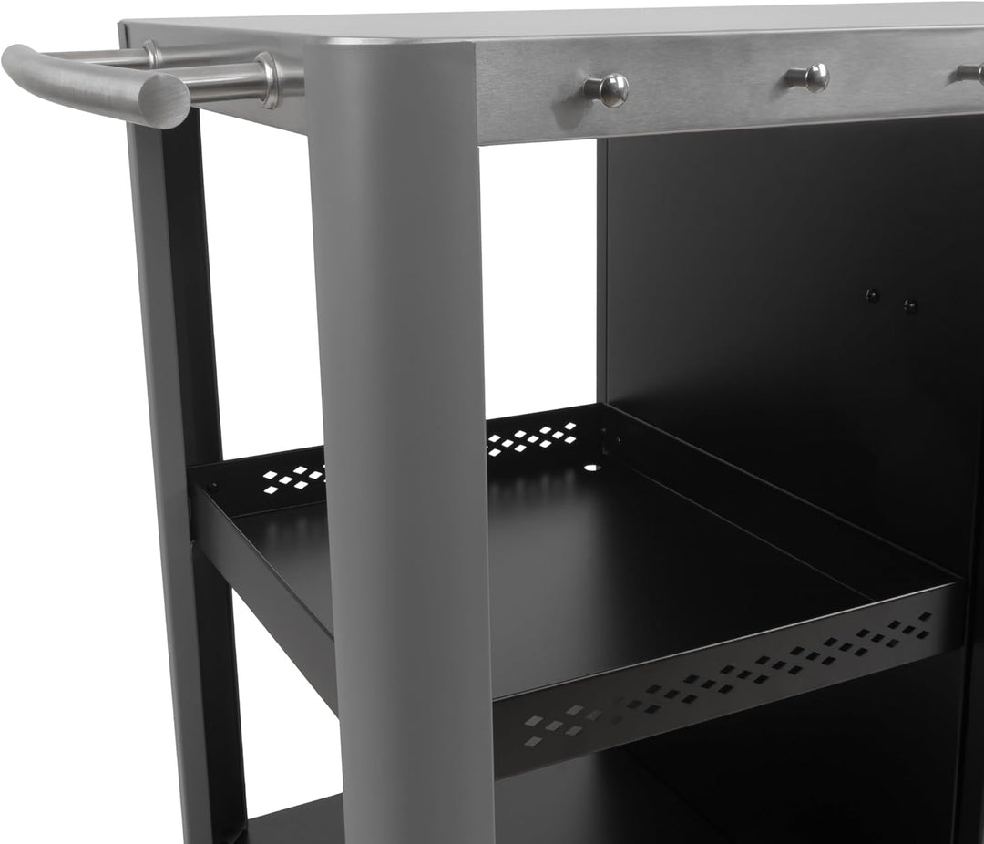 BBQ-Toro Grillwagen 95 x 50 x 80 cm | Silber | Grilltisch mit grosser Arbeitsfläche | Grill Beistell