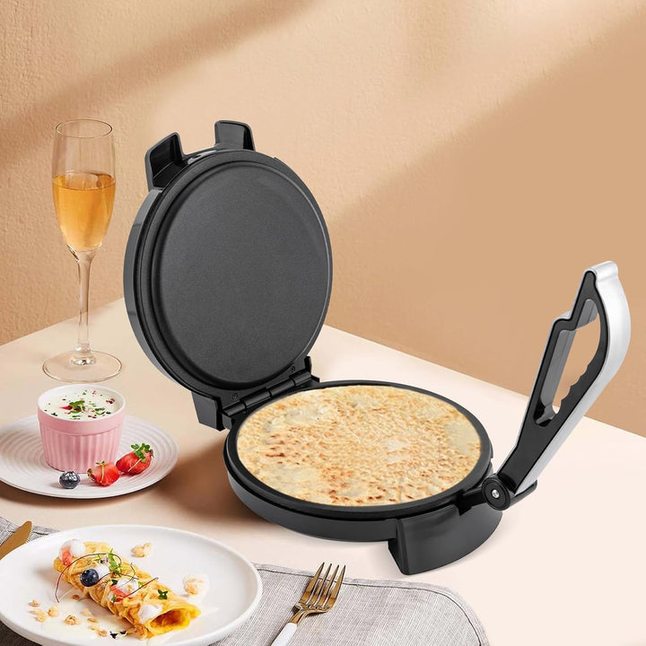 Roti Maker, 1200W Elektrische Edelstahl Doppelseitige Heizung Tortilla Maker, Maismehl Presse, Antih