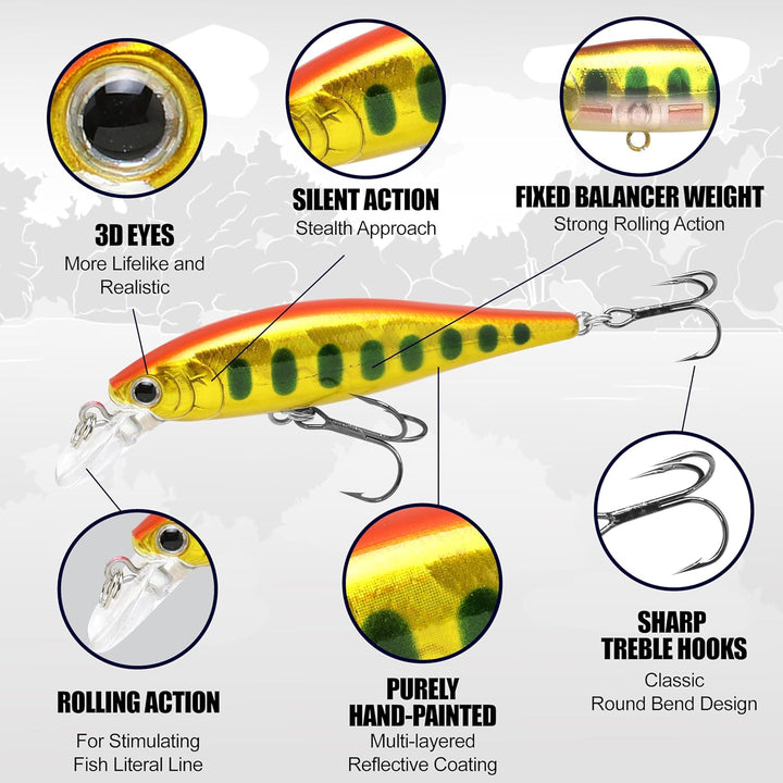 Lucky Craft Angelköder Pointer 65 Jerk Bait Mehrfarbig/Meereswellen (Ocean Tides), Mehrfarbig/Meeres