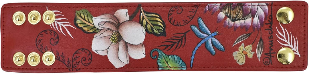 Anuschka Lederarmband für Frauen, Handbemalt, Grössenverstellbar Crimson Garden, Crimson Garden