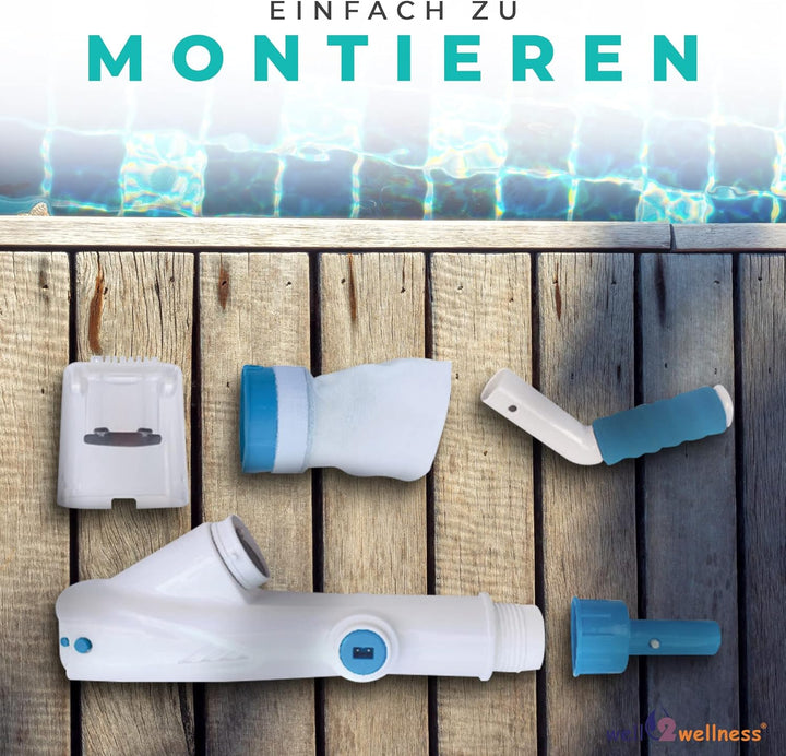 well2wellness Pool Elektrosauger AquaJack 121 | Spa Elektrosauger | Handsauger | Bodensauger | Einfa
