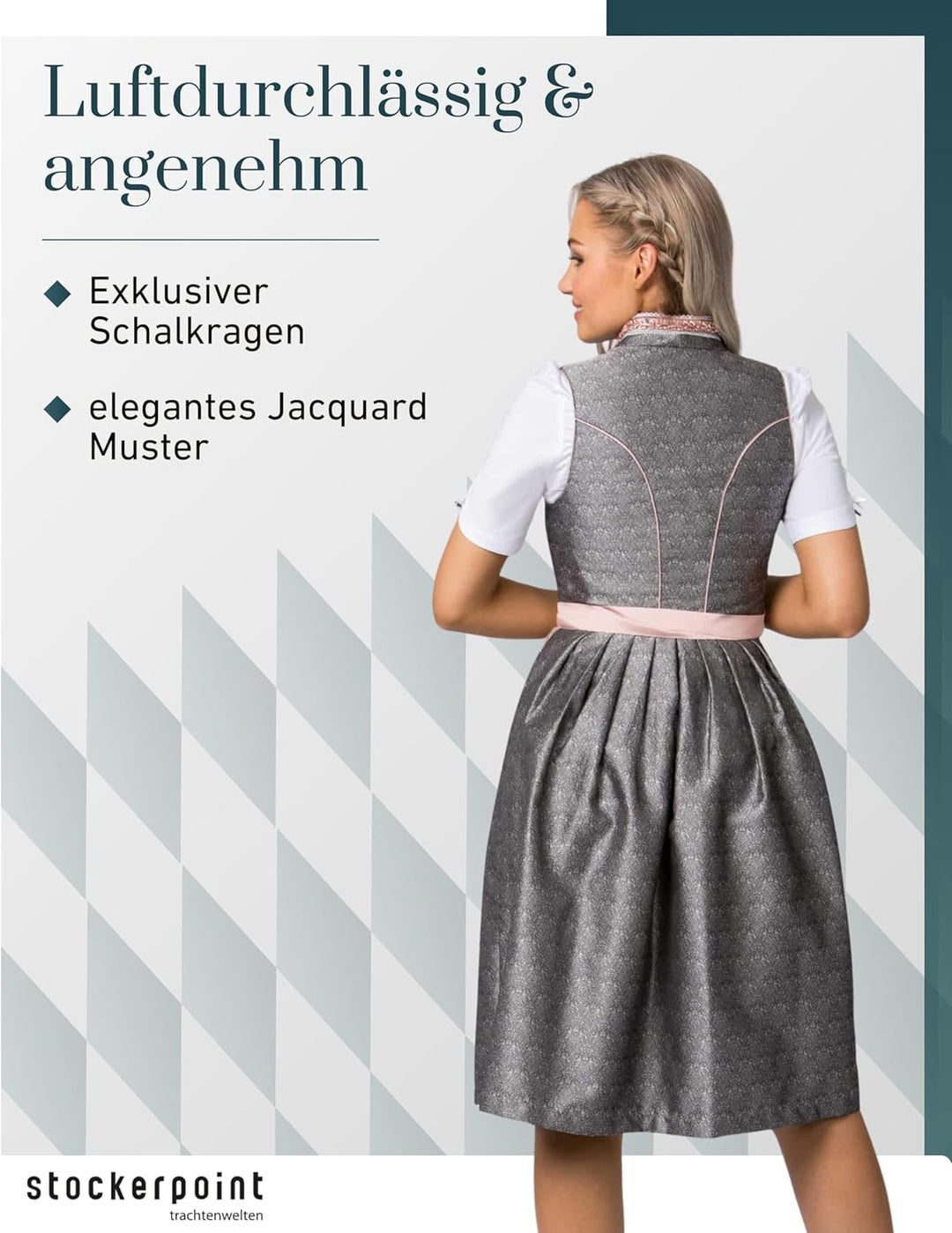 Stockerpoint Damen Marietta Midi Dirndl, 32
