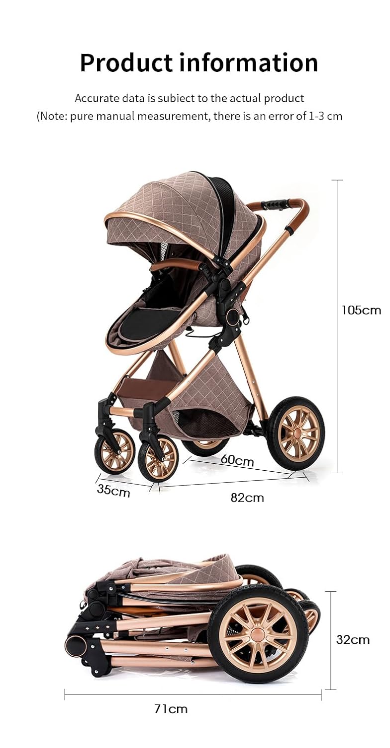 GLOKID Kinderwagen 3 in 1,Reisesysteme, Babywanne,Buggy&Sportsitz,Tragbarer,Voll-Gummireifen,Mit Ein