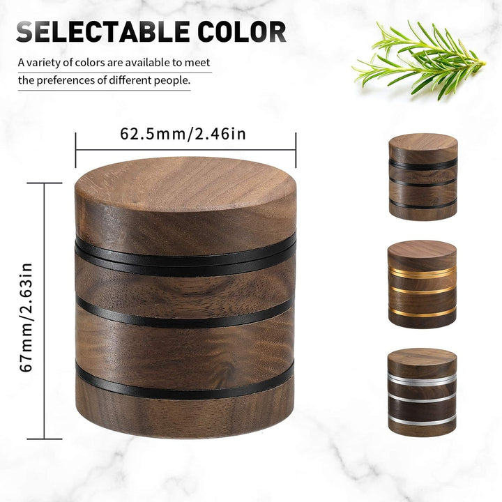 DCOU Premium grosse Holz Gewürzmühle Pollen Sammler mit magnetischen Deckel und Pollenfänger 4 Stück