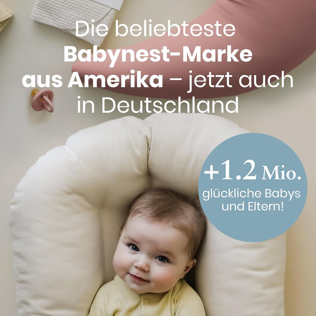 snuggle me® Stillkissen klein - Stillmond mit Stillkissenbezug aus 100% Bio-Baumwolle, Stillhörnchen