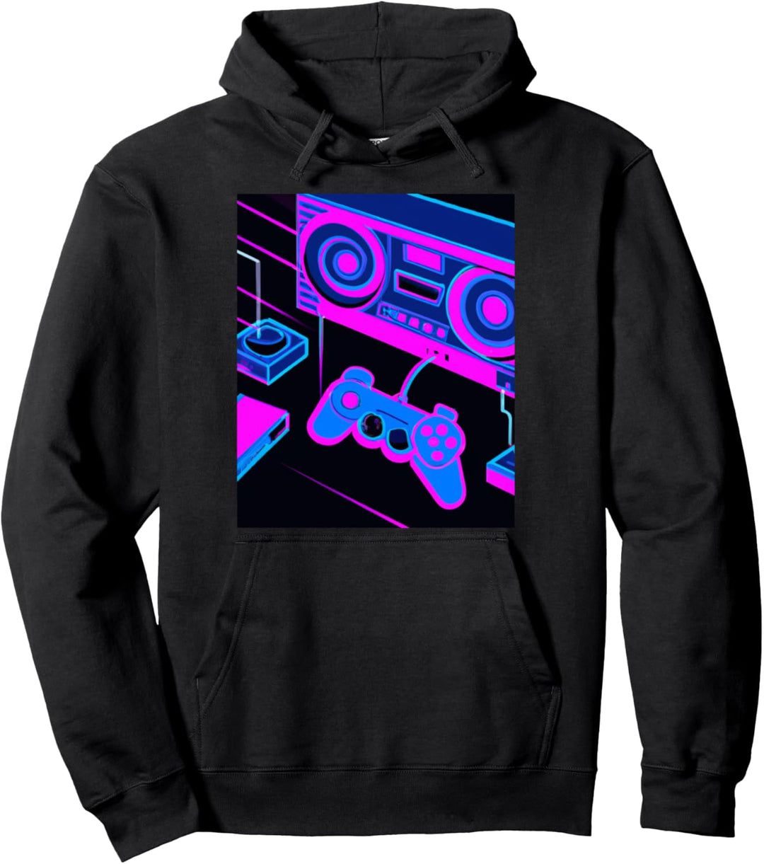 Vaporwave Aesthetic Gaming Konsole Controller Pullover Hoodie