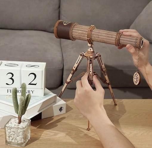 Robotime Rokr Astronomische Lünette Holz-Teleskop Monokular DIY-Geschenk für Erwachsene und ältere K