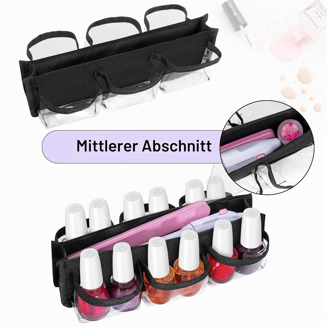 BAFASO Nagellack Aufbewahrungstasche, Nagellack Organizer Tasche für 12 Flaschen(bis zu 15ML), Nail