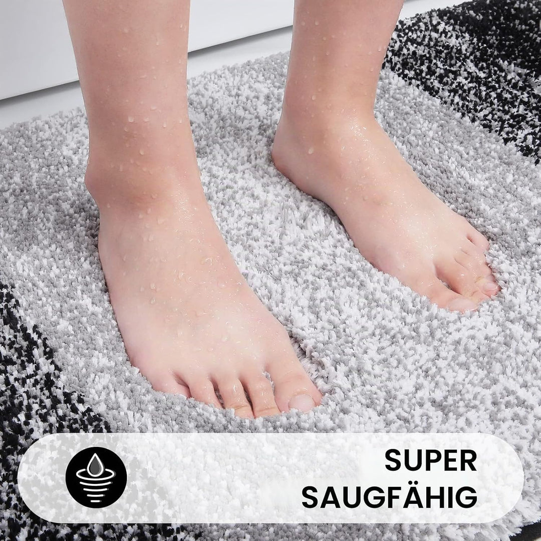 Homaxy Weich Badezimmerteppich 40x120 cm, rutschfest waschbar Badematte Flauschige Hochflor Badteppi