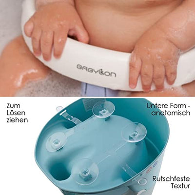 BABYLON Anatomischer Baby Badewannensitz Nemo. Badesitz Baby mit Anti-Rutsch Saugnäpfe von 6 Monaten