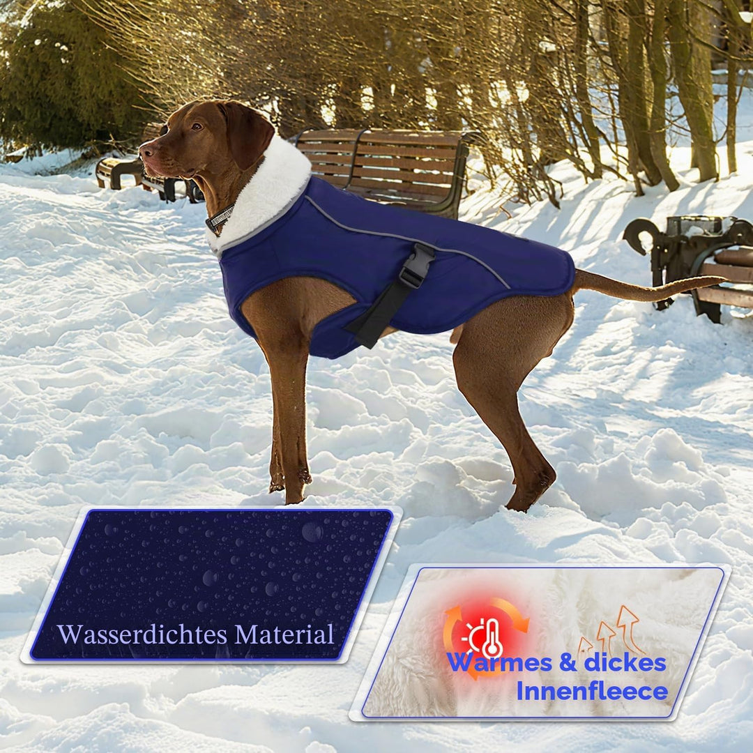 EMUST Hundemantel, Winter, wasserdichte Hunde-Schneejacke für den Winter, verstellbar, für kleine/mi