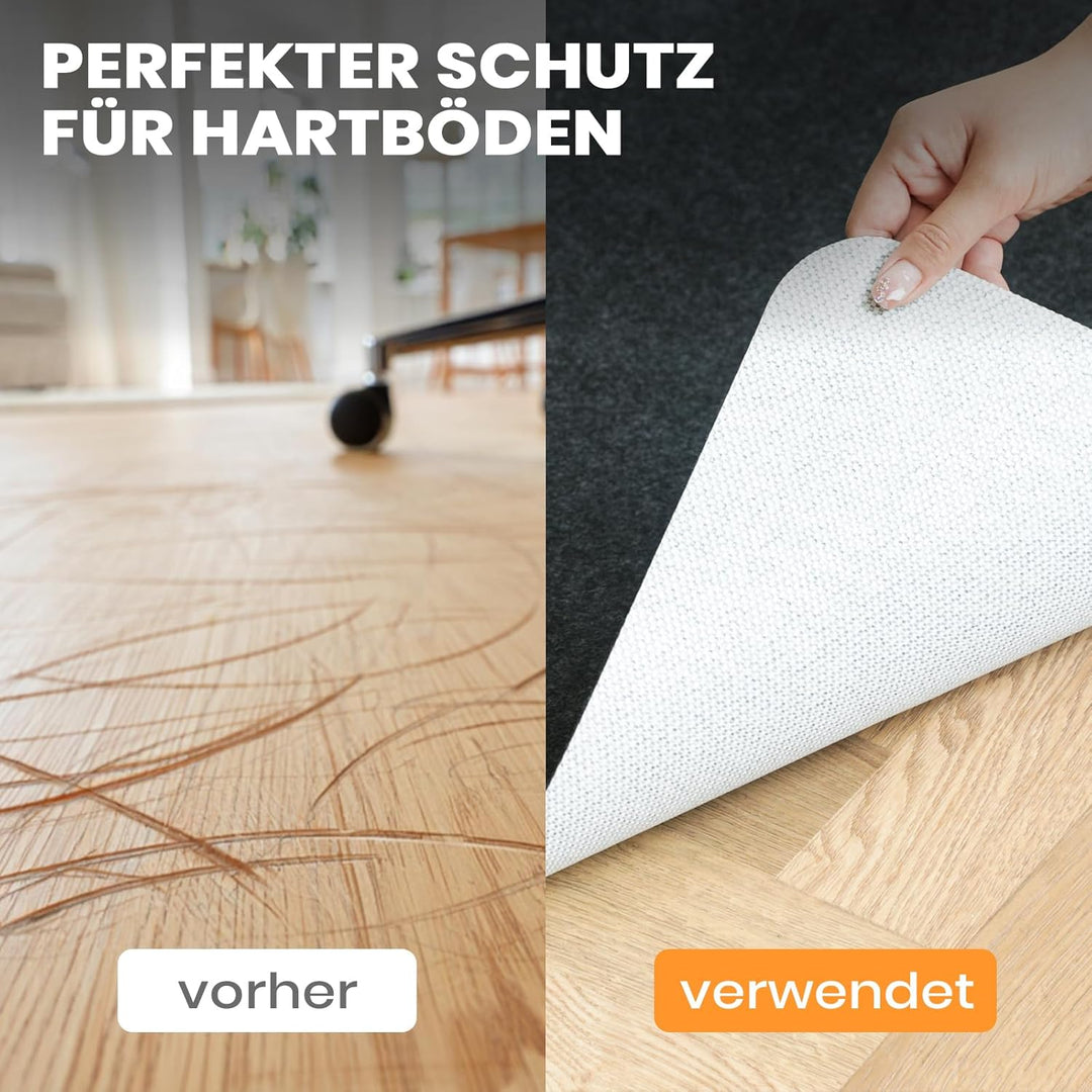 COSYLAND Bodenschutzmatte 90×120 cm, Bürostuhl Unterlage für Hartböden, Kratzfeste Schreibtischstuhl