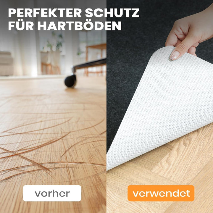 COSYLAND Bodenschutzmatte 90×120 cm, Bürostuhl Unterlage für Hartböden, Kratzfeste Schreibtischstuhl
