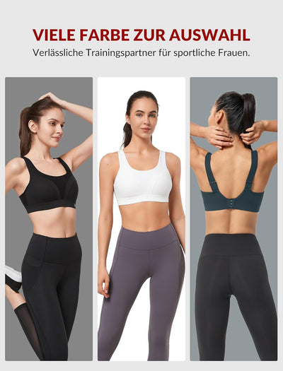 Yvette Sport BH Starker Halt Verstellbar Träger Rückenfrei Gepolstert Fitness Lauf Joggen Bustier Na