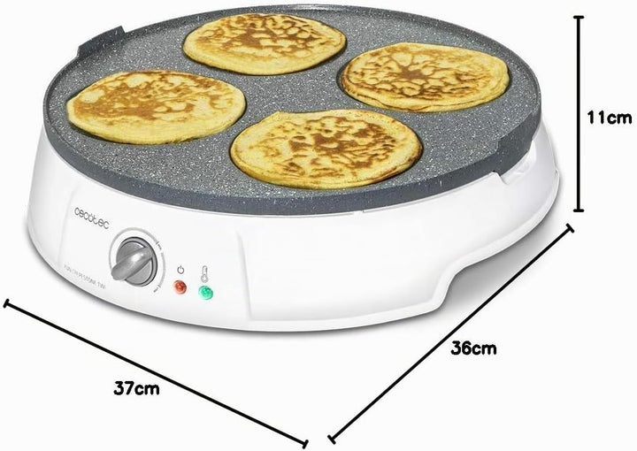 Cecotec Crepe Fun CrepeStone Twin, 1200 w Power und Antihaftbeschichtungsstein aus ökologischem Stei