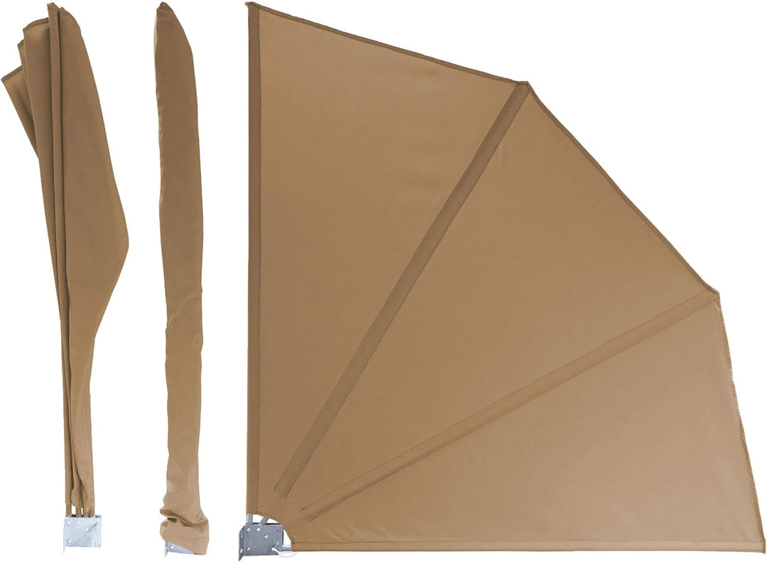 QUICK STAR 2 Stück Sichtschutz Fächer 115 x 115 cm BEIGE RAL 1001 Easy Mount Wandplatte Blickdicht B