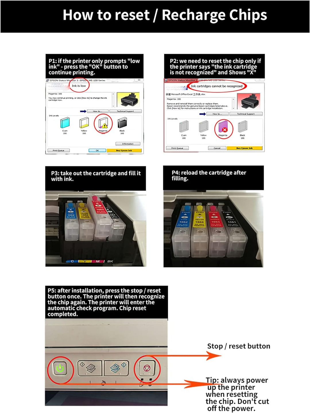 COCADEEX 604XL Ink Refill Kit Compatible with XP-2200 XP-2205 XP-3200 XP-3205 XP-4200 XP-4205 WF-293