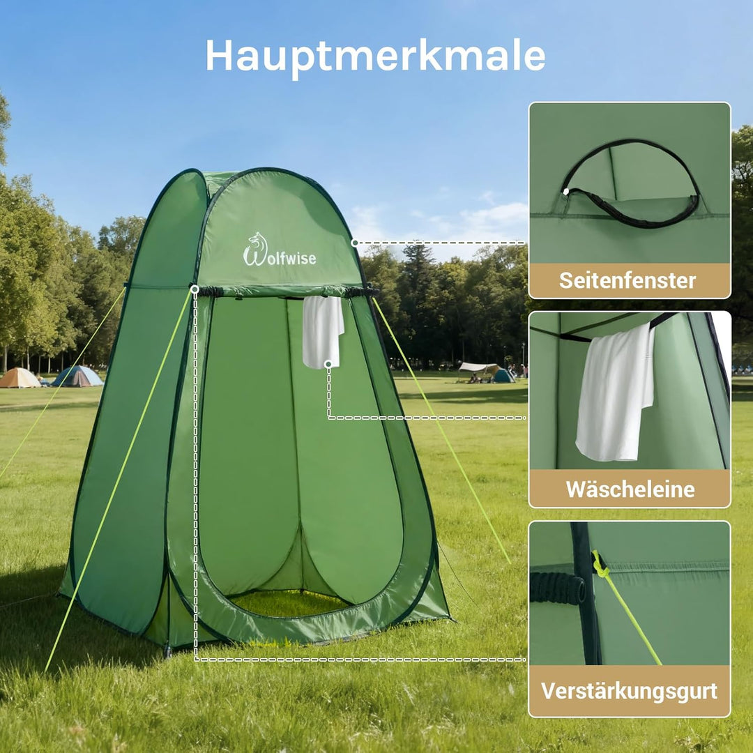 Wolfwise Pop up Toilettenzelt Umkleidezelt, Camping Duschzelt Outdoor Mobile Toilette Umkleidekabine