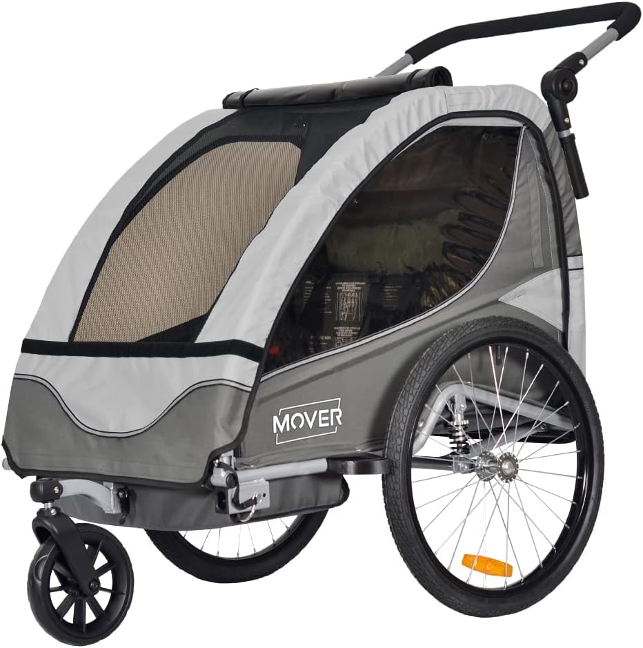 PAPILIOSHOP Mover Kinderwagen, 1 oder 2 Kinder grau, grau