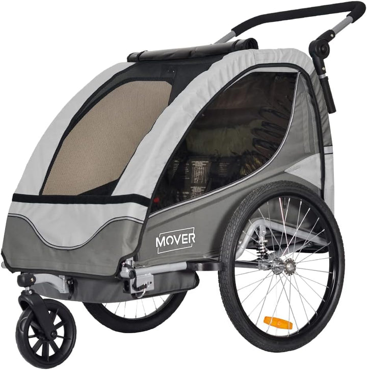 PAPILIOSHOP Mover Kinderwagen, 1 oder 2 Kinder grau, grau