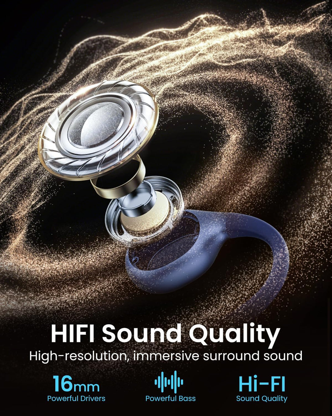 HIFI WALKER T10 Air Schwimmkopfhörer, IPX8 wasserdichte Knochenschall Kopfhörer mit 32GB MP3 Player,