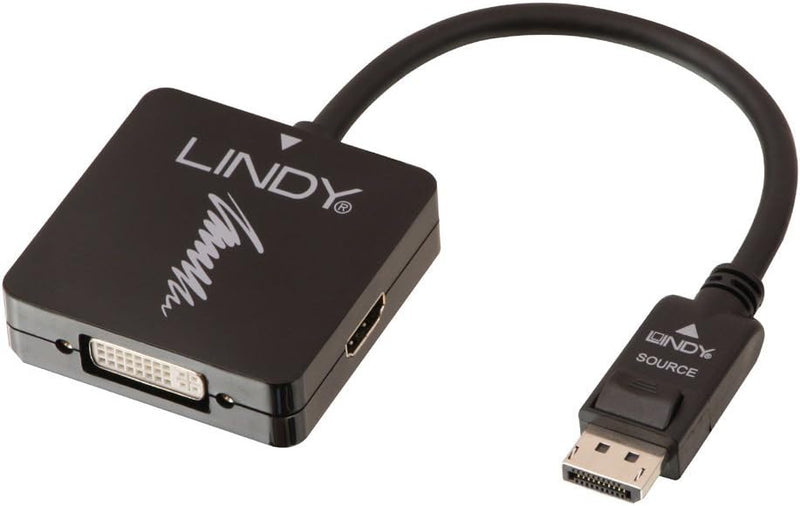 LINDY 41028 DisplayPort 1.2 auf HDMI, DVI & VGA Konverter, aktiv