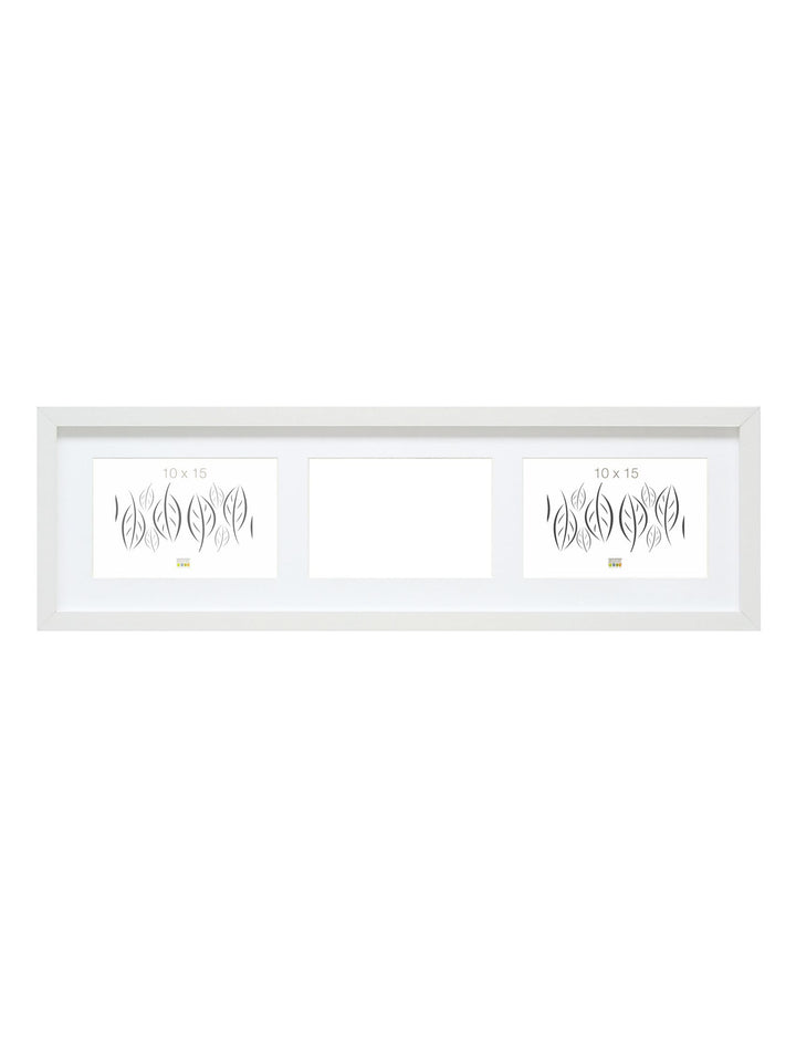 Deknudt Frames S66KC6 Bilderrahmen 10x15 Bilderrahmen Weiss, 3 Bilder horizontal Holz Fotokader 10 x