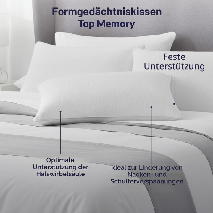 Dodo Topmemory Kissen aus Memory-Foam, 60 x 60 cm, Weiss