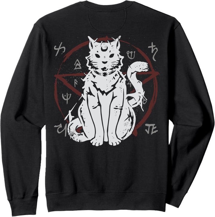 BACKPRINT Baphomet Satanic Pentagramm Goth Outfit Goth Sweatshirt