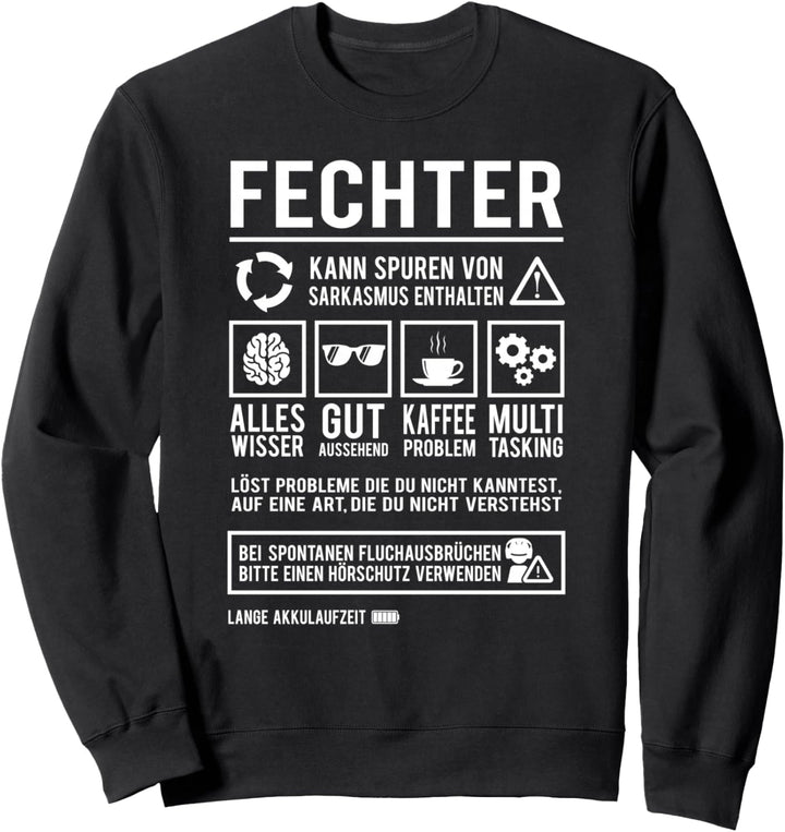 Fechten Humor Fechtsport Lustiges Fechter Sweatshirt
