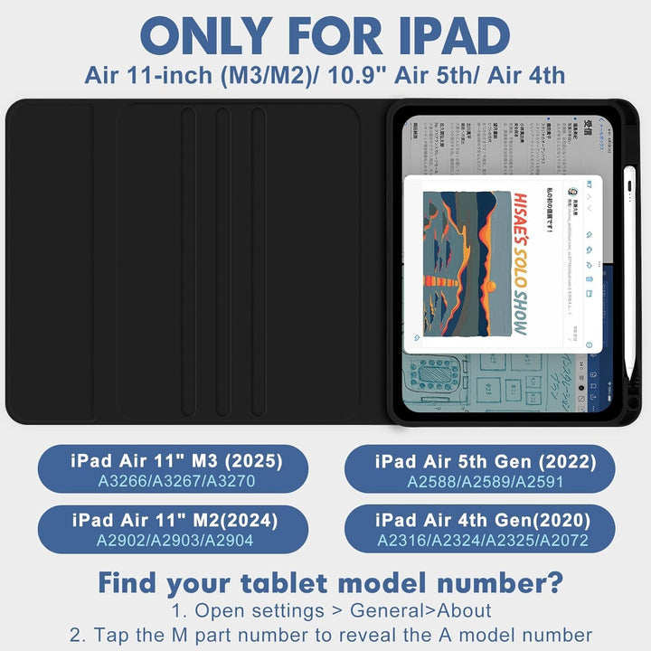 Hülle mit Tastatur für iPad A16 11. Generation 2025 / iPad 10. Generation 2022 (11/10.9 Zoll), Abneh