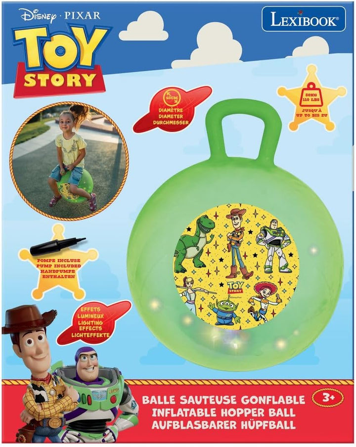 Lexibook, Disney Toy Story, Hüpfball mit Griff, Leuchteffekte, Grösse 45 cm, Pumpe inklusive, für Ki