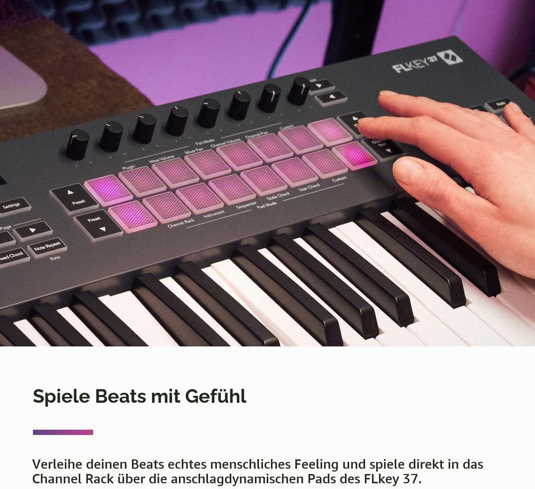 Novation FLkey 37 MIDI-Controller-Keyboard – Nahtlose Integration in FL Studio mit Akkord- und Skale