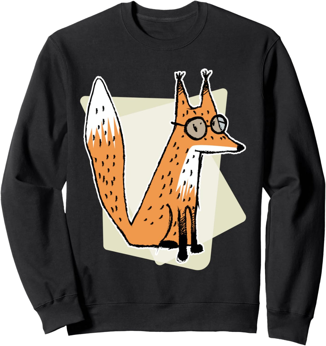 Nerdly Fuchs trägt Brille Lustiges Geschenk Fun Sweatshirt