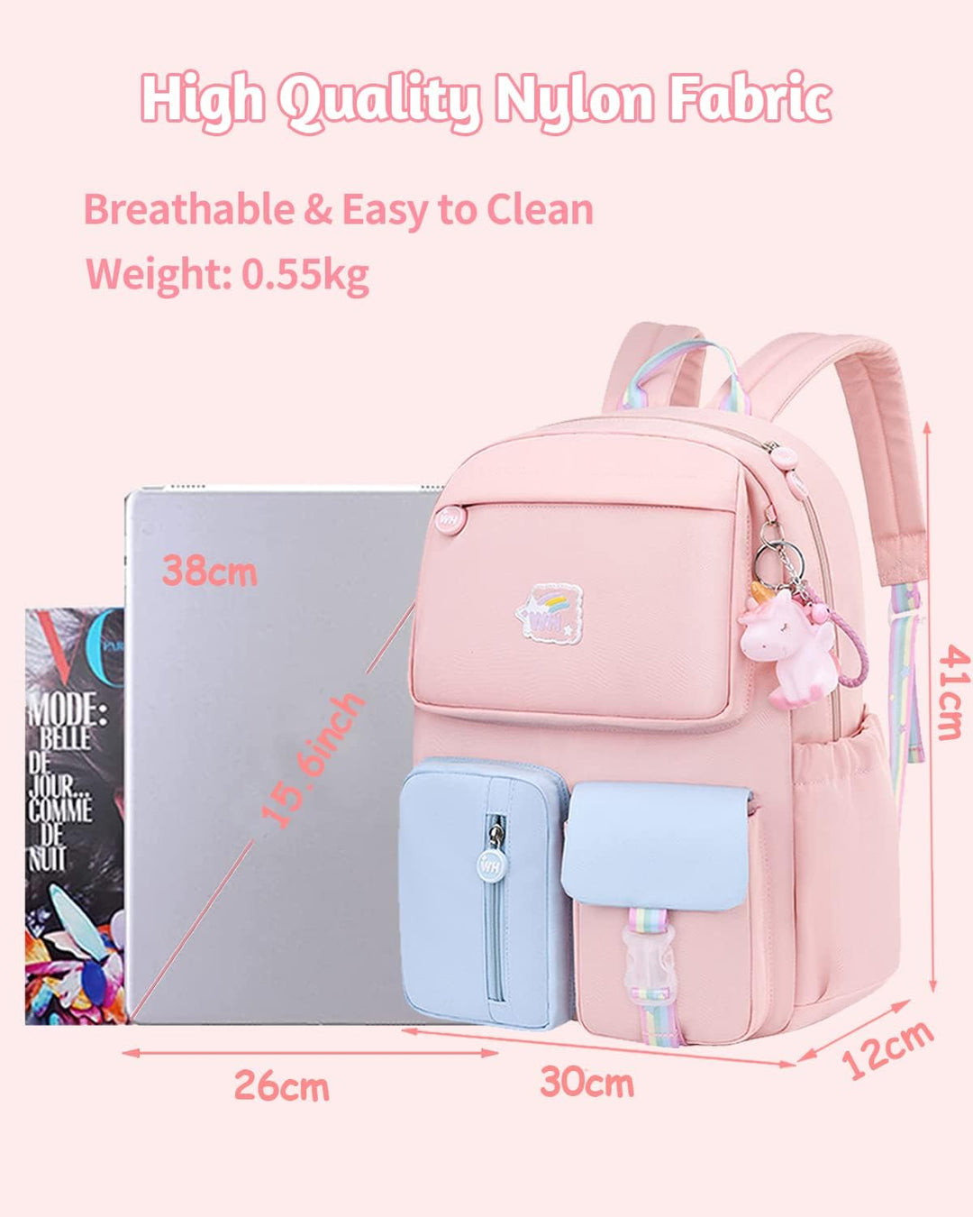 Amythe Kinderrucksack Mädchen,Rucksack Kindergarten,Schulranzen Mädchen 1-3. klasse, Leichte und Was