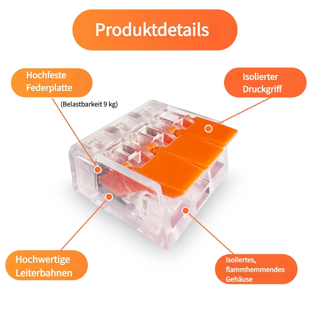 Kabelverbinder Kabelklemmen Elektro, 60 Stück Kabelverbinder 2-3-5 Leiter, Verbindungsklemmen Klemme