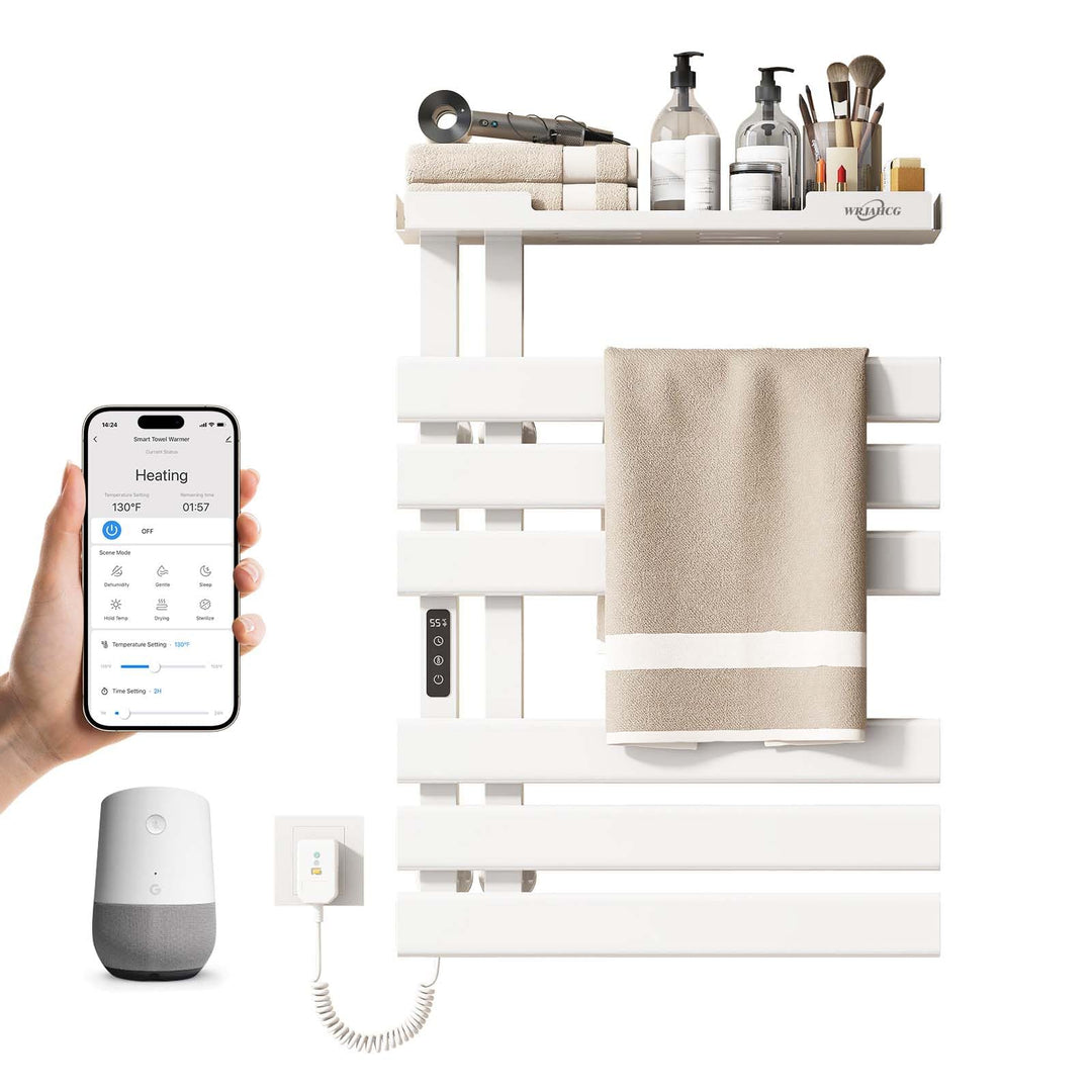 Handtuchheizkörper Elektrisch Mit Lagerregal,Handtuchtrockner Elektrisch Smart WiFi,Badheizkörper he