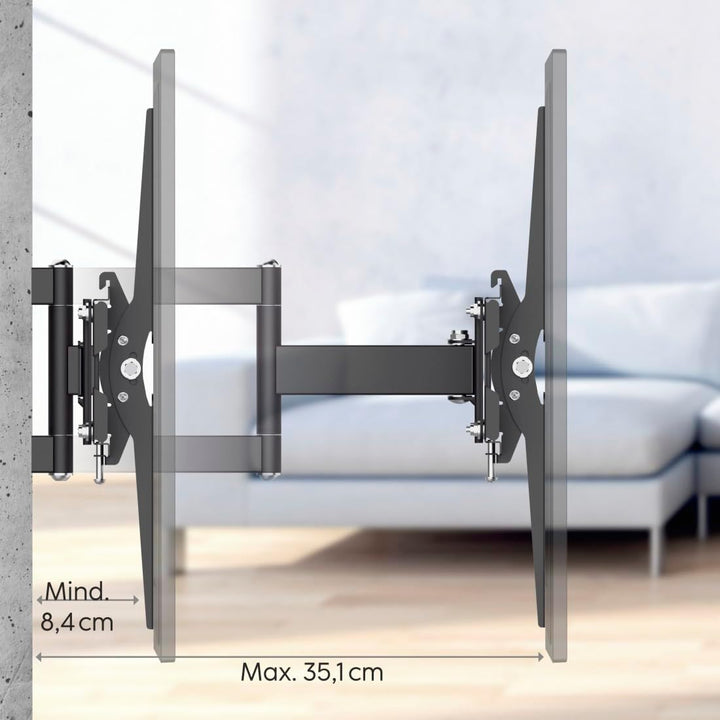 Hama TV Wandhalterung Schwenkbar &amp; Neigbar 32–75 Zoll (81–191 cm) – Vollbeweglich, Ausziehbar, VESA