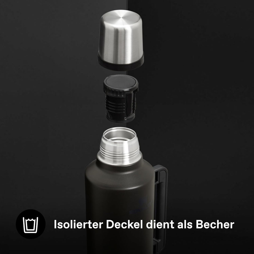 Stanley 1913 Classic Legendary Thermosflasche 2.3L - Black | Hält 48 Std. heiss oder kalt - Auslaufs