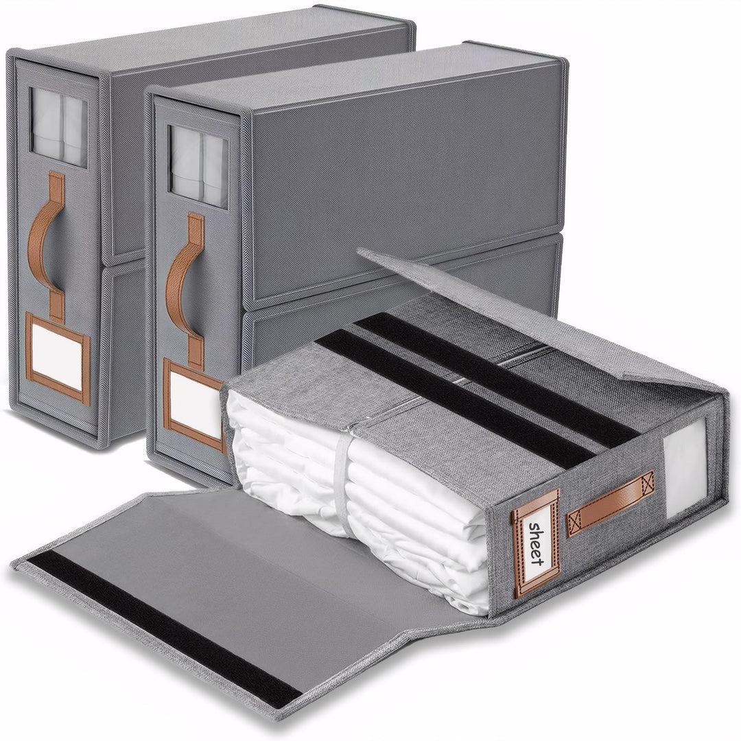 Leinen bettwäsche organizer box | 3 aufbewahrungsbox bettwäsche, atmungsaktiv mit Transparentem Fens