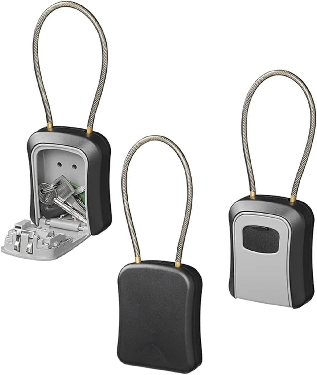 ProPlus Schlüsselkasten Schlüsseltresor aussen Schlüsselsafe Zahlenschloss mit Stahldraht, 11,5 x 9,