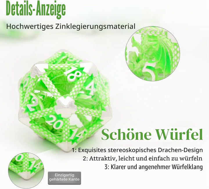 DND Würfel Set Polyhedrische Würfelset Hollow Imprisoned Drachen Würfel D&amp;D Spielwürfel für Dungeons